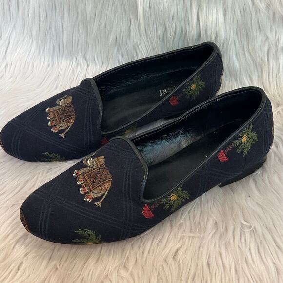 Anthropologie Jon Josef Gatsby Loafer Elephant Palm Tree Plaid Preppy Old Money - Picture 4 of 8